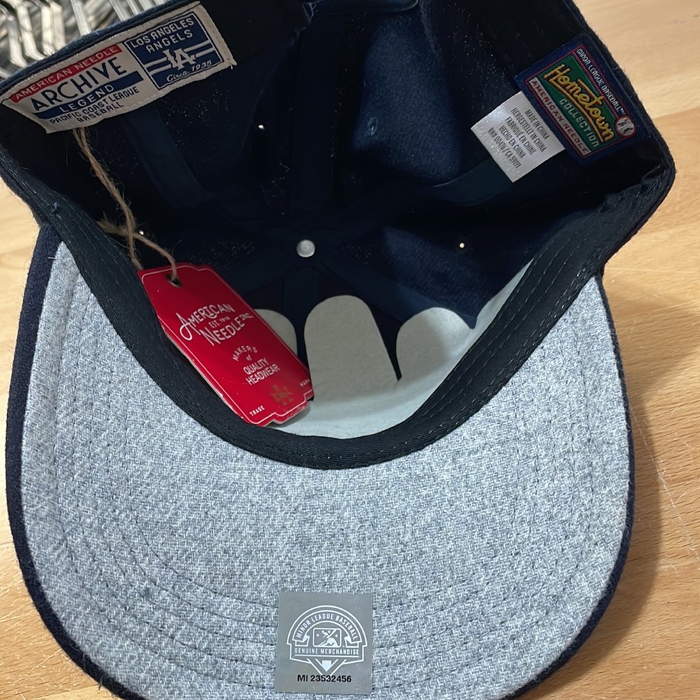 (NWT) Los Angeles Angels Archive Legend MILB Curved Bill Hat Navy Blue - Picture 6 of 7